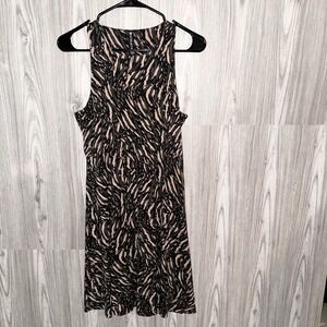 Athleta Santorini Thera Athleisure Travel Dress Black Print Women Small Athletic